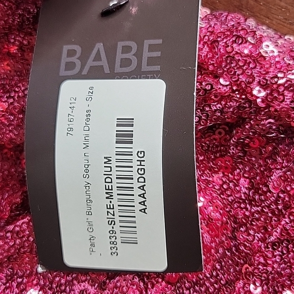 BEAR DANCE BABE‎ SOCIETY Fuchsia Sequined Mini Dress Medium - Picture 9 of 9